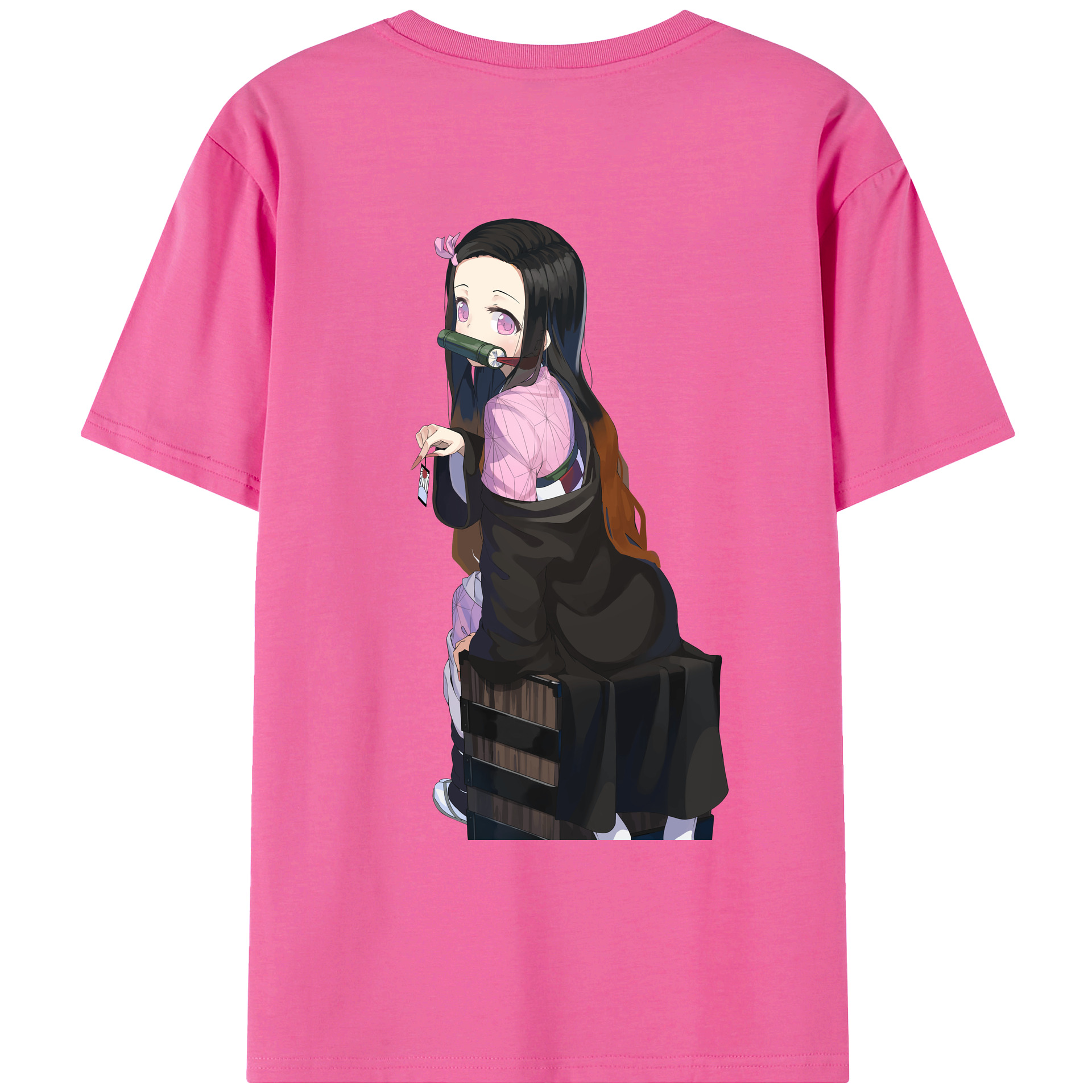 （画像用） 鬼滅の刃（きめつのやいば）竈門 禰󠄀豆子／かまど ねずこ Kamado Nezuko レディース半袖Tシャツ(バックプリント)